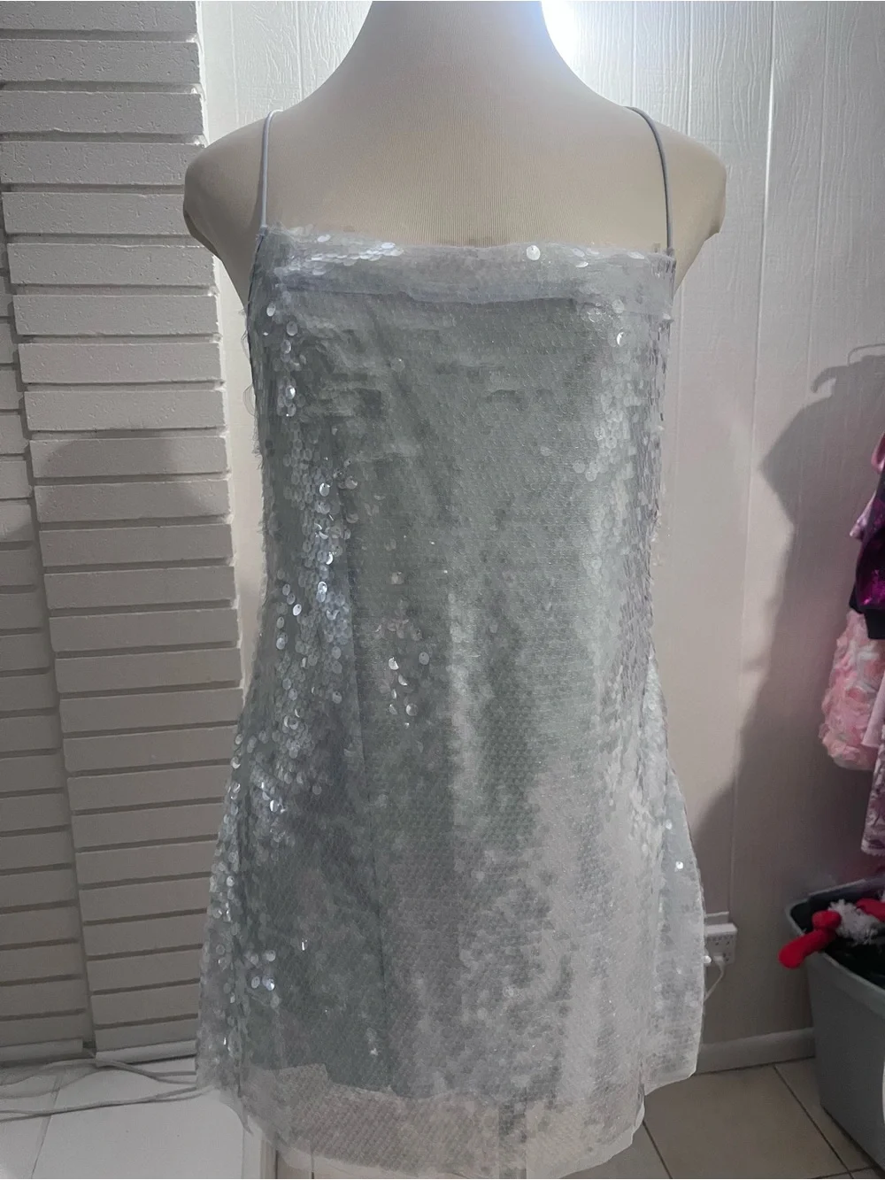 wild fable Silver Sequin Mini Dress